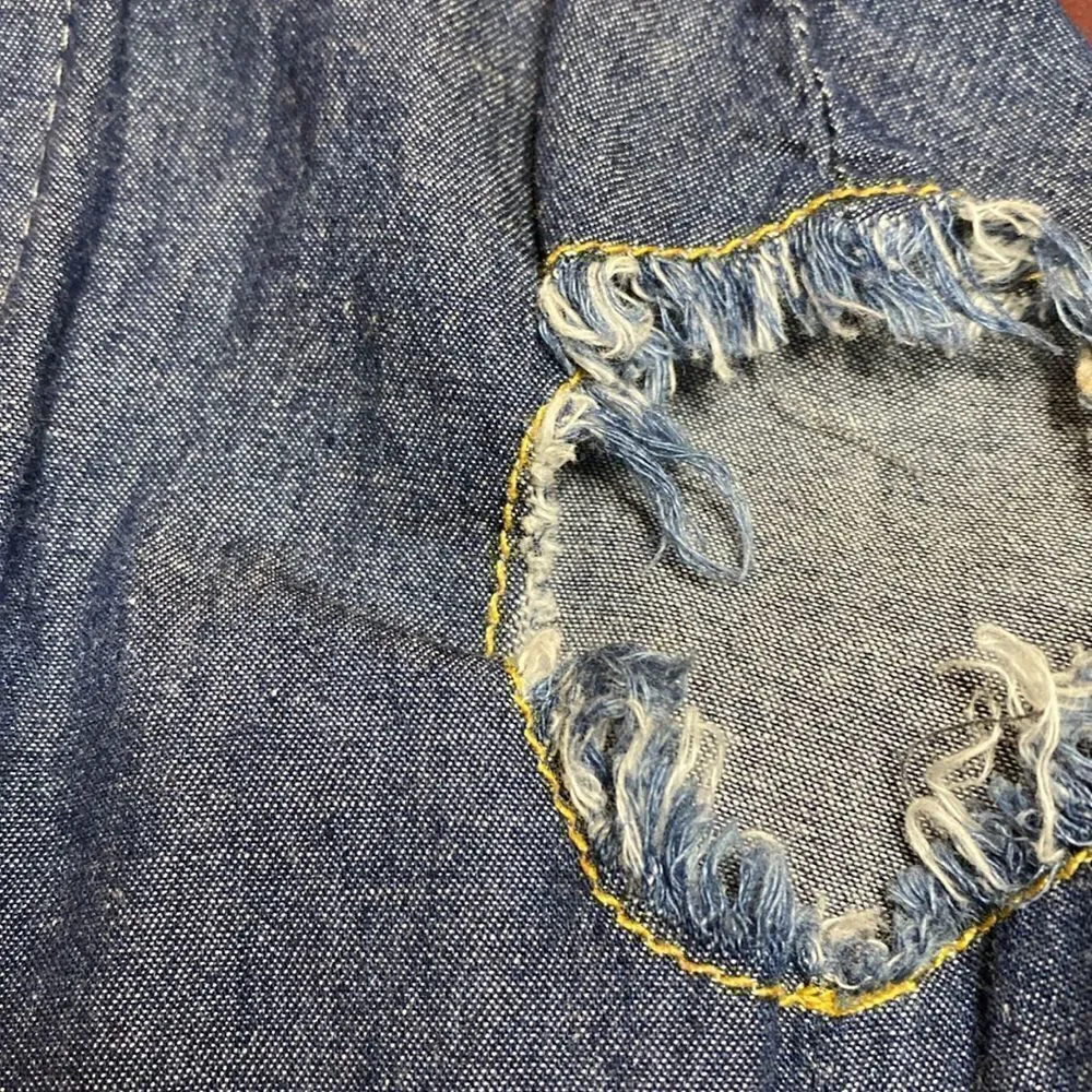 Denim Dog Vest Heart Embroidery Jacket